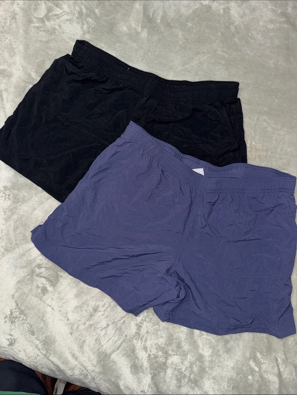 2 Pack Women’s Columbia Black & Blue Drawstring Swim/Active Shorts